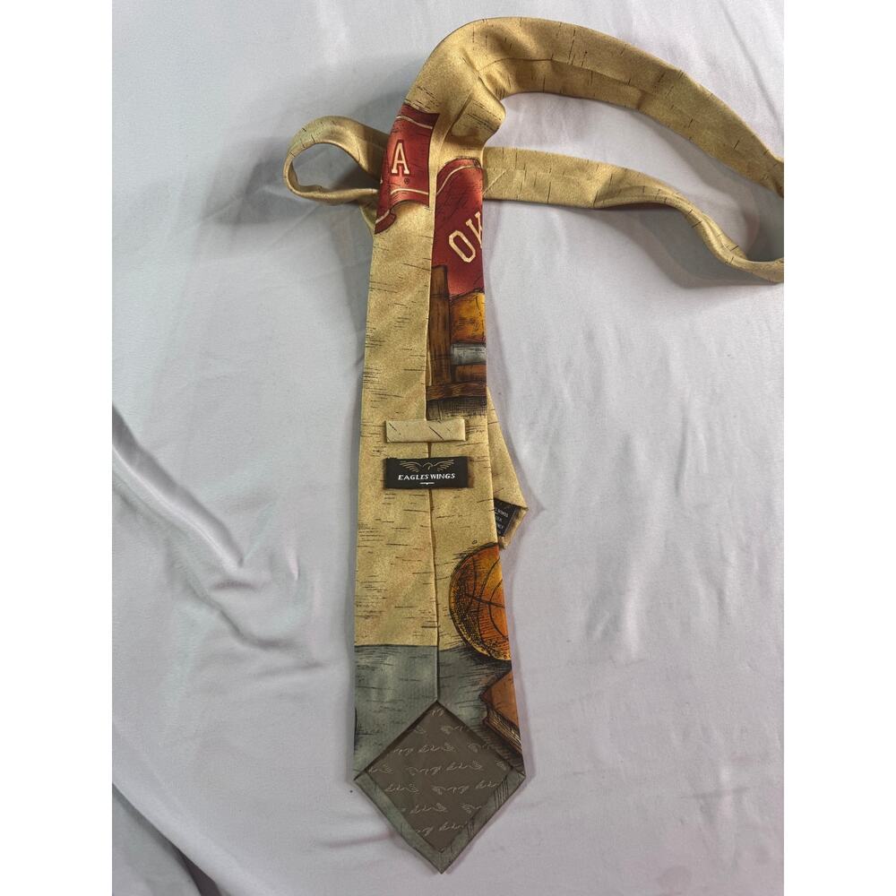 Oklahoma Sooners OU Eagles Wings Silk Tie Football NCAA Vintage Style Necktie - Picture 9 of 9